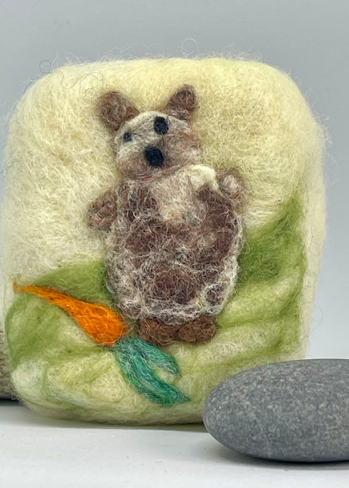 Felted Soap - Rabbit & Carrot